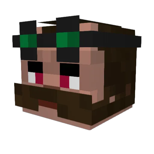 Deedro Minecraft avatar head, 3D render