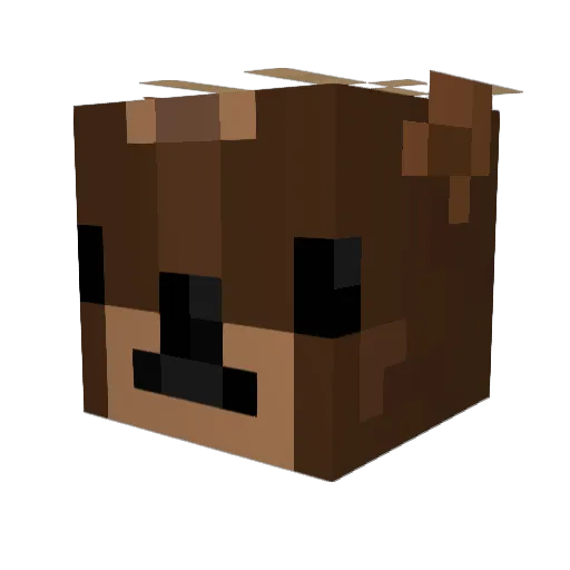 Deeeeeeeeeeeer Minecraft avatar head, 3D render