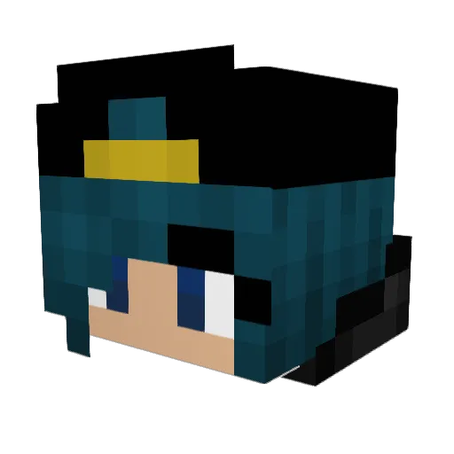 Deeema Minecraft avatar head, 3D render