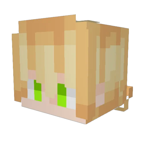 Deeeoo Minecraft avatar head, 3D render