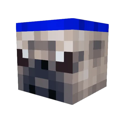 Deefundo Minecraft avatar head, 3D render