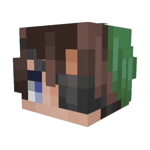 Deeimo Minecraft avatar head, 3D render