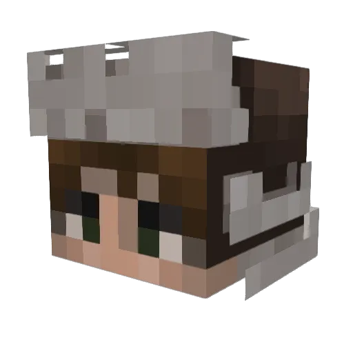 DeeloDilo Minecraft avatar head, 3D render