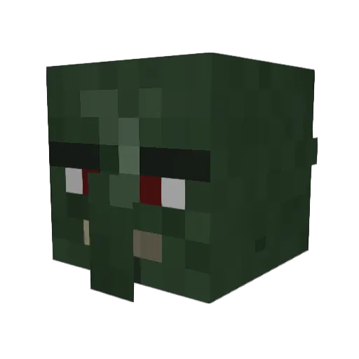 Deenhan Minecraft avatar head, 3D render
