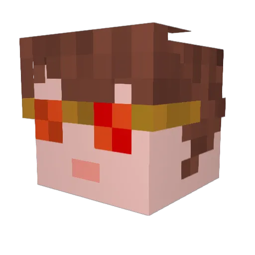 DeenseAlpen Minecraft avatar head, 3D render