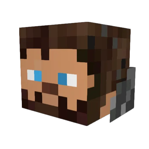 DeepDark_Echo Minecraft avatar head, 3D render