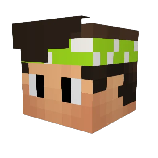 DeepFriedDerp Minecraft avatar head, 3D render
