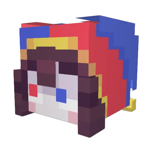 DeepMortis Minecraft avatar head, 3D render