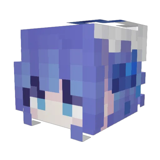 DeepSeekDaFeiYu Minecraft avatar head, 3D render