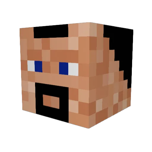 Deepblueyonder Minecraft avatar head, 3D render