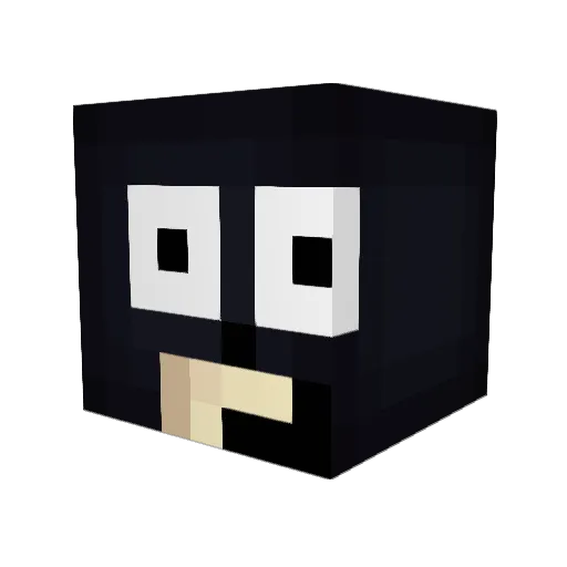 Deepened Minecraft avatar head, 3D render