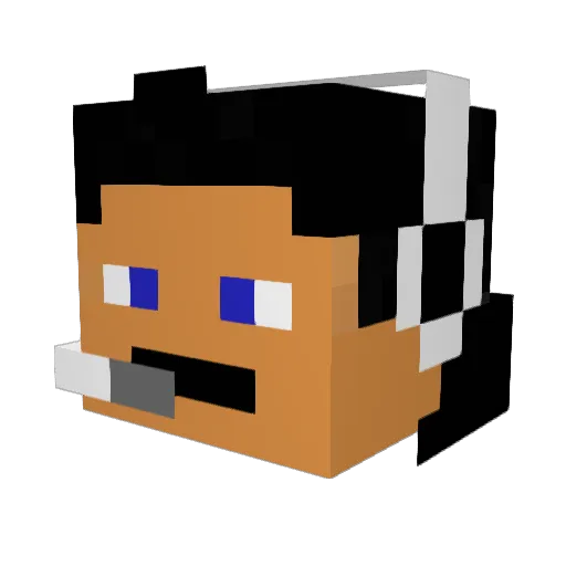 DeepfriedDomo Minecraft avatar head, 3D render