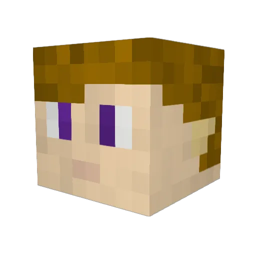 Deeplord Minecraft avatar head, 3D render