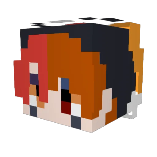 DeerMoe Minecraft avatar head, 3D render