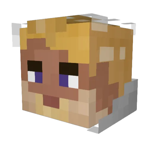 Deerbin Minecraft avatar head, 3D render