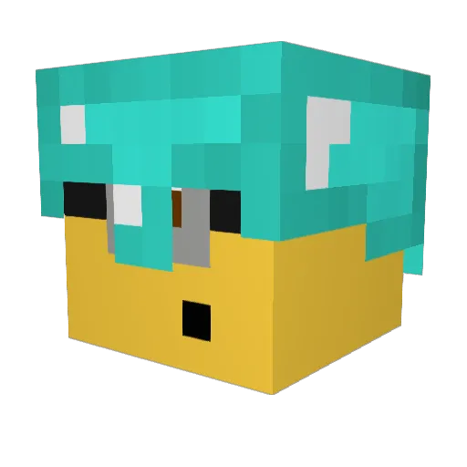 Deerfragment Minecraft avatar head, 3D render