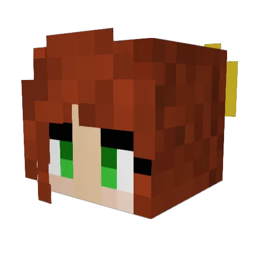 Deerpelt Minecraft avatar head, 3D render