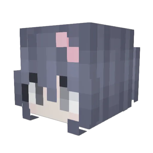 Deesse Minecraft avatar head, 3D render
