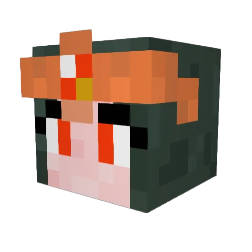DeexMigee Minecraft avatar head, 3D render