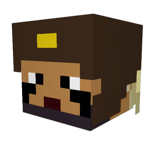 Deexma_ Minecraft avatar head, 3D render
