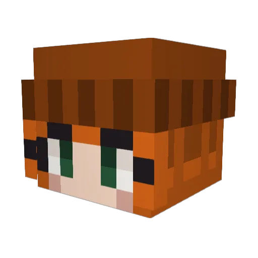 Deeyme Minecraft avatar head, 3D render