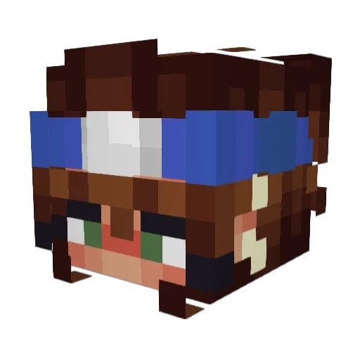 DeezKrispieKreme Minecraft avatar head, 3D render