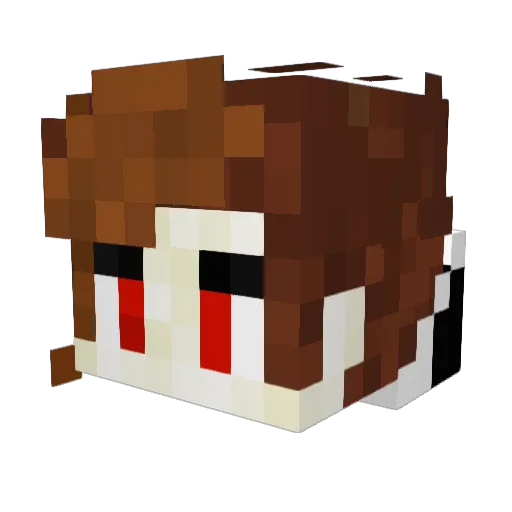 DefNotACow Minecraft avatar head, 3D render