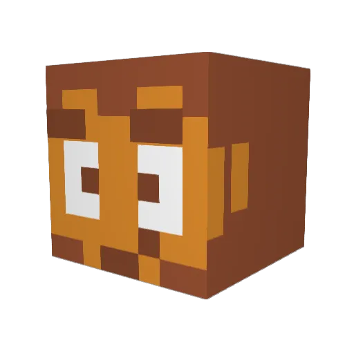 Defaplus Minecraft avatar head, 3D render