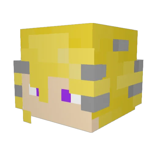 DefaultBungee Minecraft avatar head, 3D render