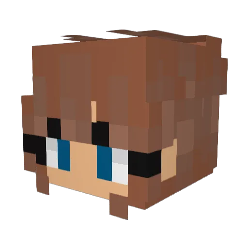 DefaultToggled Minecraft avatar head, 3D render