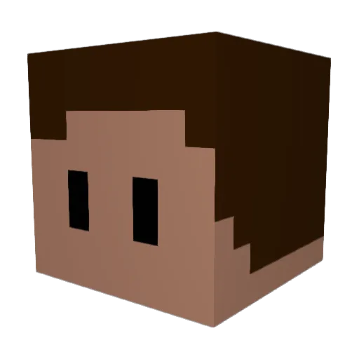 Default____ Minecraft avatar head, 3D render