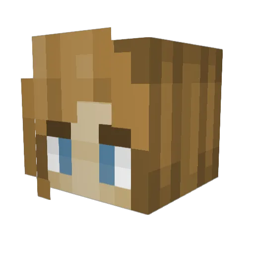 DefeatedDragon Minecraft avatar head, 3D render