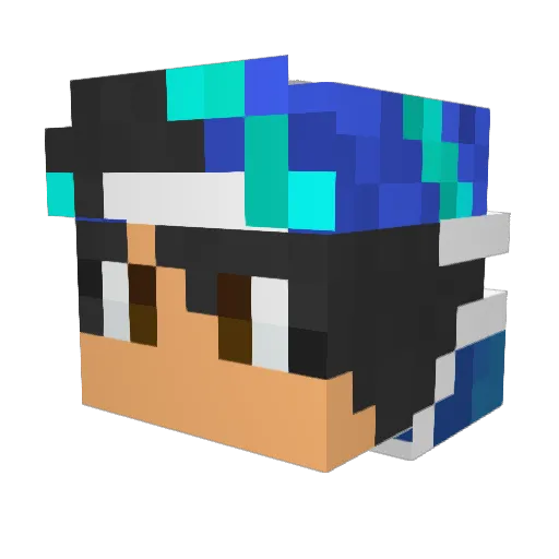 DefectiveAirport Minecraft avatar head, 3D render