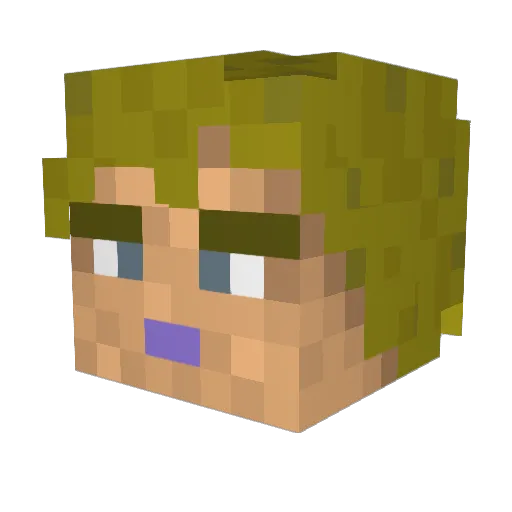 Defender12212 Minecraft avatar head, 3D render