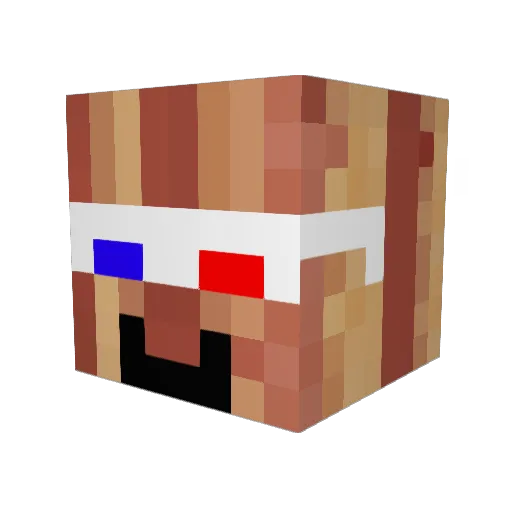 Defending Minecraft avatar head, 3D render