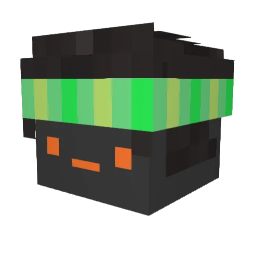 Defensiver Minecraft avatar head, 3D render
