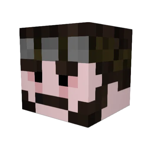 Deffie Minecraft avatar head, 3D render
