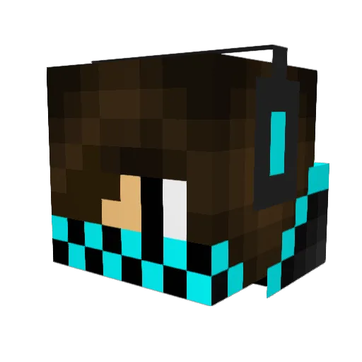 Deffly Minecraft avatar head, 3D render