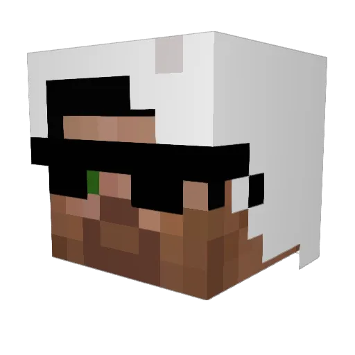 Definated Minecraft avatar head, 3D render