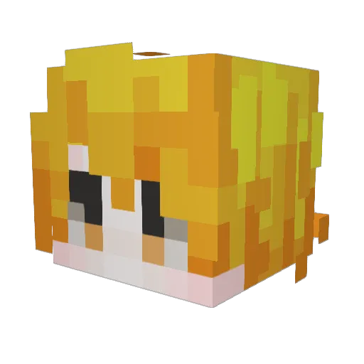 DefineSadness Minecraft avatar head, 3D render