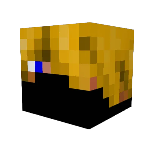 Defzz Minecraft avatar head, 3D render