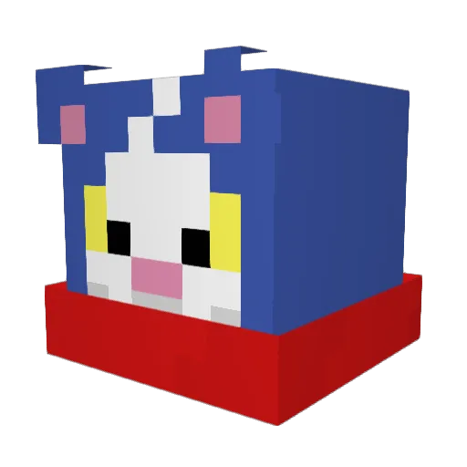DeguWaffla Minecraft avatar head, 3D render
