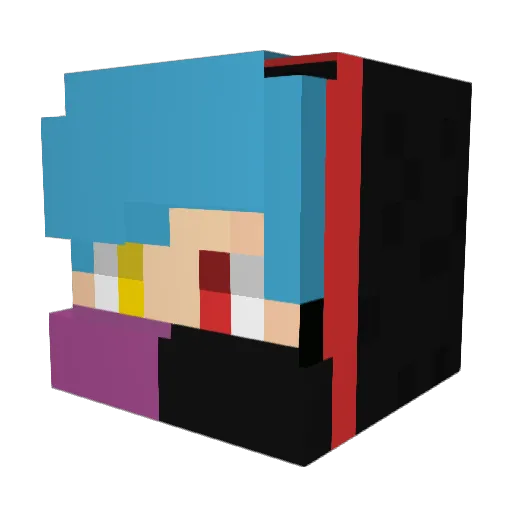 Deidara2313 Minecraft avatar head, 3D render