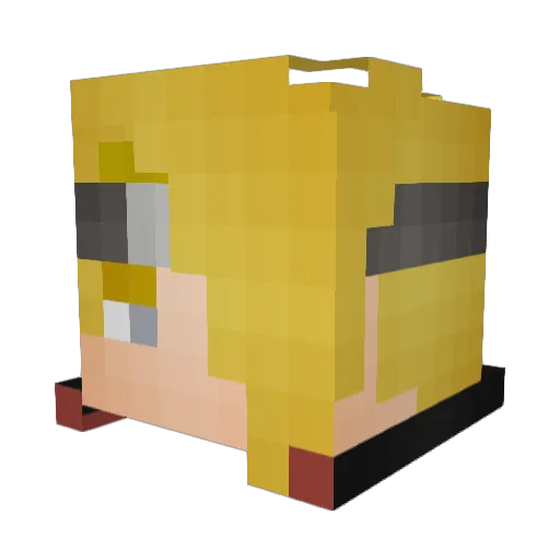 DeidaraTheRock Minecraft avatar head, 3D render