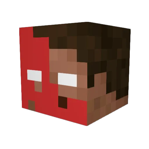 Deiel Minecraft avatar head, 3D render