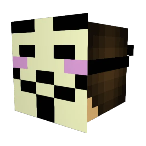 Deiluis Minecraft avatar head, 3D render