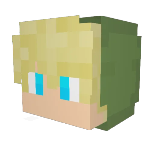 Dejwisss Minecraft avatar head, 3D render