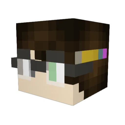 Dek_OS Minecraft avatar head, 3D render