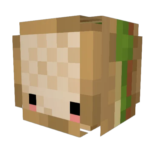 Deka_GG Minecraft avatar head, 3D render