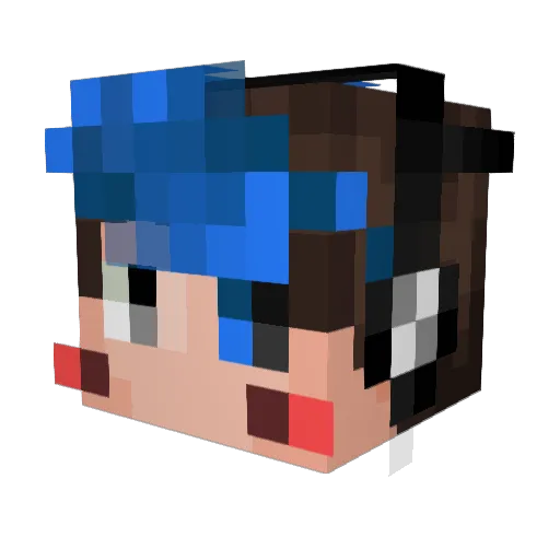 Dekaido Minecraft avatar head, 3D render